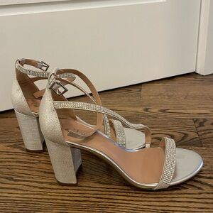 Silver sparkled heels